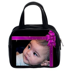 Black and Pink Handbag (2 Sided) - Classic Handbag (Two Sides)