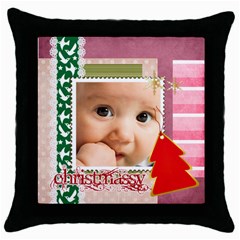 christmas - Throw Pillow Case (Black)