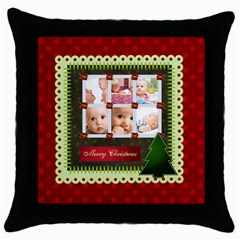 christmas - Throw Pillow Case (Black) christmas - Throw Pillow Case (Black)