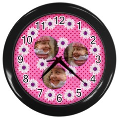 Daisy Chain Black Wall Clock