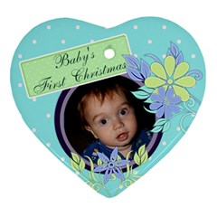 Baby s first Christmas - Heart Ornament (Two Sides)