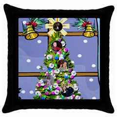Christmas window throw pillow - Throw Pillow Case (Black)