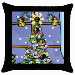 Christmas window throw pillow (5 styles) - Throw Pillow Case (Black) Christmas window throw pillow (5 styles) - Throw Pillow Case (Black)
