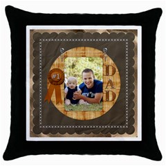 Number One Dad Throw Pillow Case - Throw Pillow Case (Black)