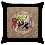 Number One Mom Throw Pillow Case - Throw Pillow Case (Black)