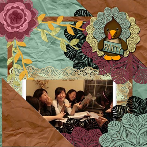 Autumn Party By Amarie 12 x12  Scrapbook Page - 1