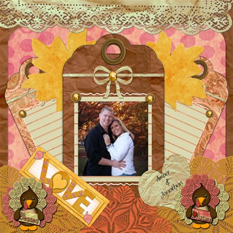 Autumn Love By Amarie 12 x12  Scrapbook Page - 1