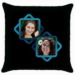 Aqua Throw Pillow - Throw Pillow Case (Black)