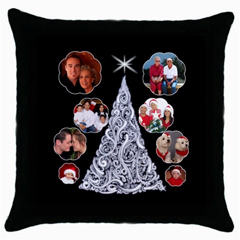 Snowball Christmas Tree Thow Pillow By Deborah Front