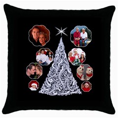 Snowball Christmas Tree Thow Pillow - Throw Pillow Case (Black)