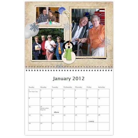 Dads Calender By Lise Jan 2012