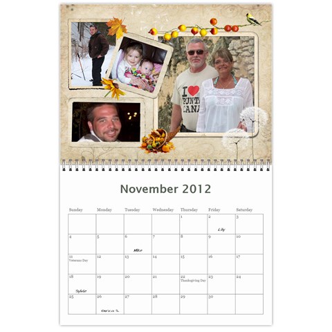 Dads Calender By Lise Nov 2012