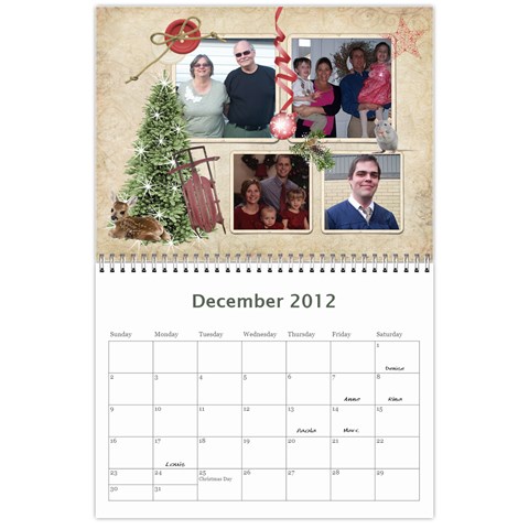 Dads Calender By Lise Dec 2012