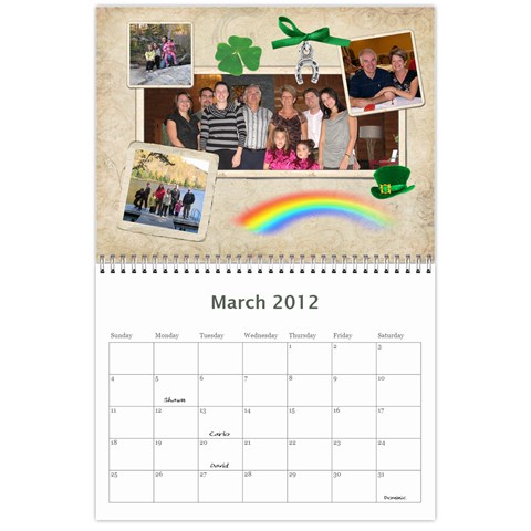 Dads Calender By Lise Mar 2012