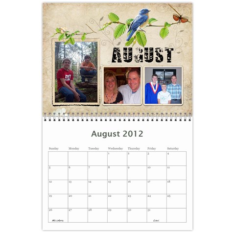 Dads Calender By Lise Aug 2012