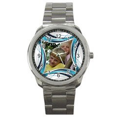 Blue and Silver Sports Watch - Sport Metal Watch Blue and Silver Sports Watch - Sport Metal Watch