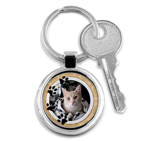 Love My Cat Round Key Chain By Lil Front