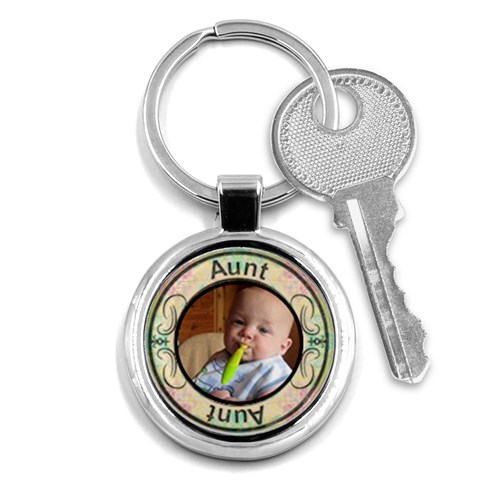 Aunt Round Key Chain By Lil Front