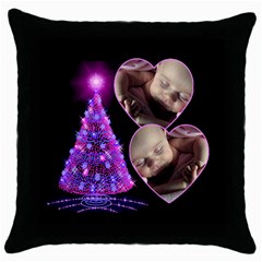 O  my Christmas Tree Thow Pillow Pink - Throw Pillow Case (Black)