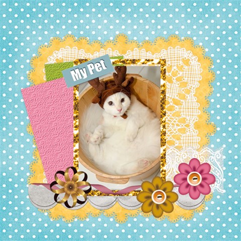 My Pet By Joely 12 x12  Scrapbook Page - 1
