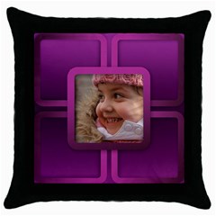 Pink throw Pillow - Throw Pillow Case (Black)