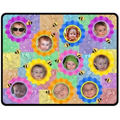 Flower and Bee Meduim Blanket - Fleece Blanket (Medium)