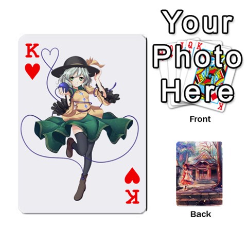 King Touhou Playing Card Deck Reimu Back By K Kaze Front - HeartK