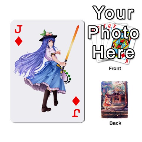 Jack Touhou Playing Card Deck Reimu Back By K Kaze Front - DiamondJ