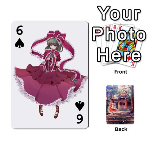 Touhou Playing Card Deck Reimu Back By K Kaze Front - Spade6