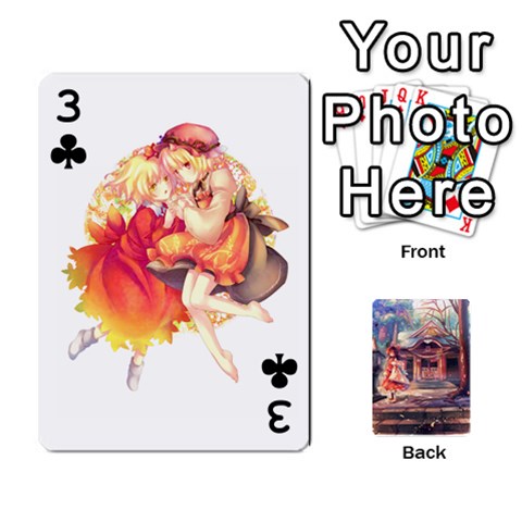 Touhou Playing Card Deck Reimu Back By K Kaze Front - Club3