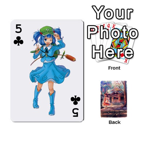 Touhou Playing Card Deck Reimu Back By K Kaze Front - Club5