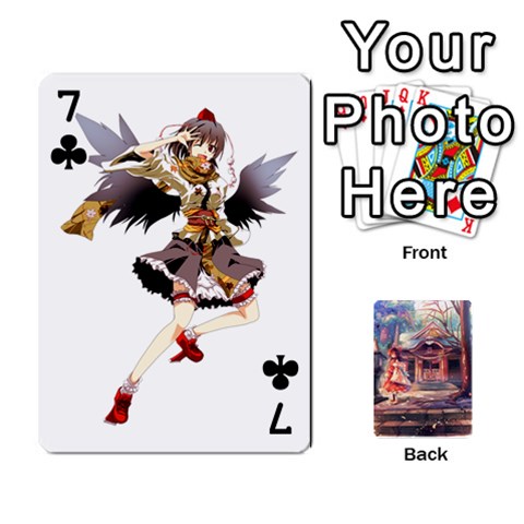 Touhou Playing Card Deck Reimu Back By K Kaze Front - Club7