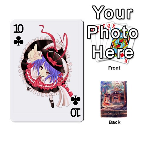 Touhou Playing Card Deck Reimu Back By K Kaze Front - Club10