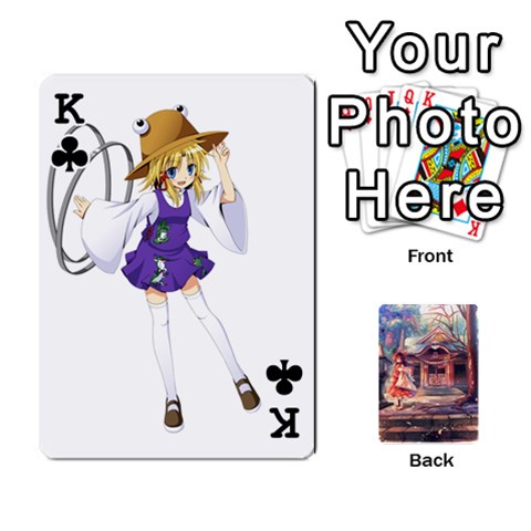 King Touhou Playing Card Deck Reimu Back By K Kaze Front - ClubK