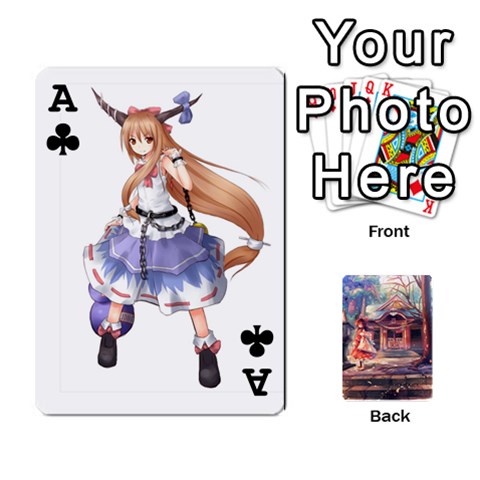 Ace Touhou Playing Card Deck Reimu Back By K Kaze Front - ClubA
