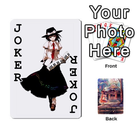 Touhou Playing Card Deck Reimu Back By K Kaze Front - Joker1