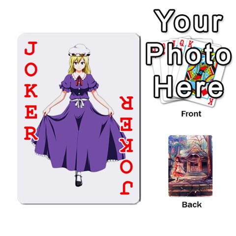 Touhou Playing Card Deck Reimu Back By K Kaze Front - Joker2