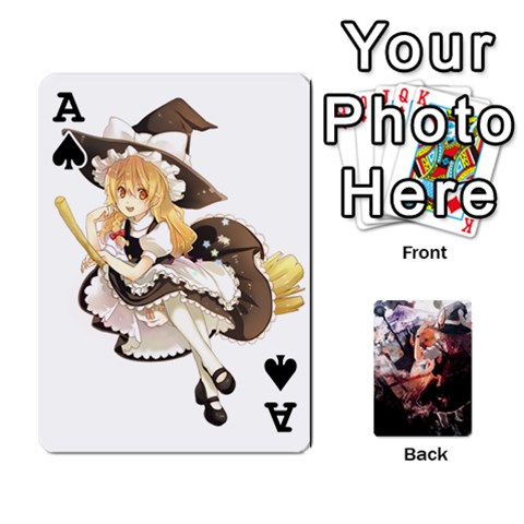 Ace Touhou Playing Card Deck Marisa Back By K Kaze Front - SpadeA