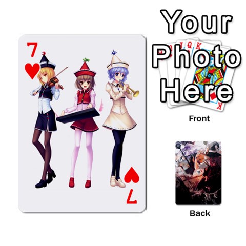 Touhou Playing Card Deck Marisa Back By K Kaze Front - Heart7