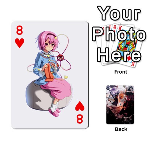 Touhou Playing Card Deck Marisa Back By K Kaze Front - Heart8