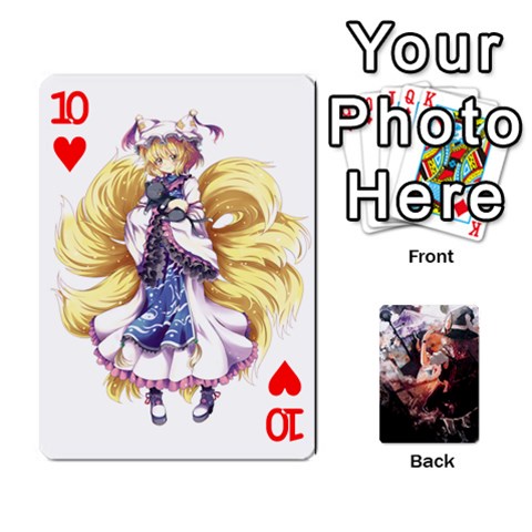 Touhou Playing Card Deck Marisa Back By K Kaze Front - Heart10