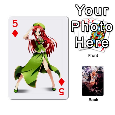 Touhou Playing Card Deck Marisa Back By K Kaze Front - Diamond5