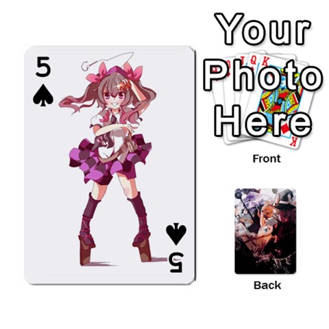 Touhou Playing Card Deck Marisa Back By K Kaze Front - Spade5