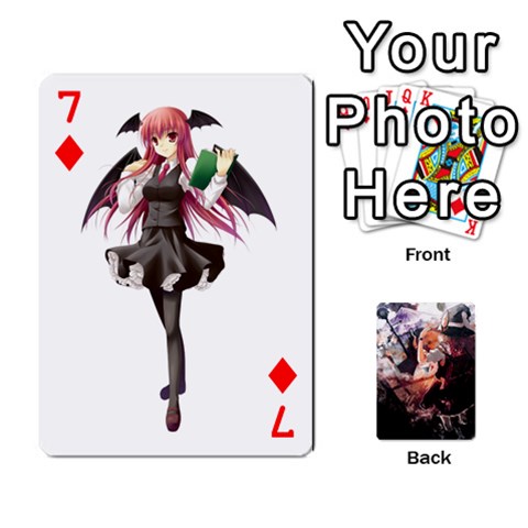 Touhou Playing Card Deck Marisa Back By K Kaze Front - Diamond7