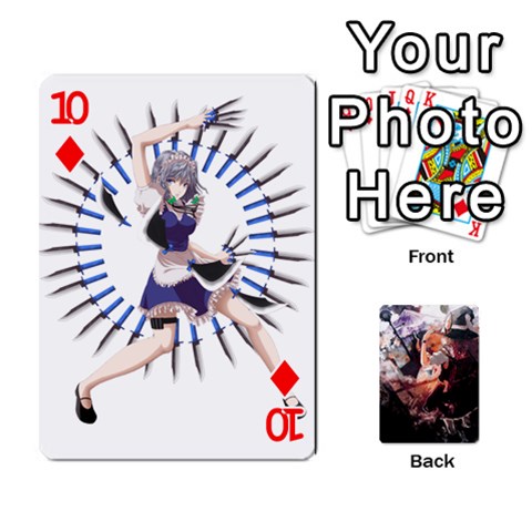Touhou Playing Card Deck Marisa Back By K Kaze Front - Diamond10