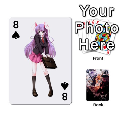 Touhou Playing Card Deck Marisa Back By K Kaze Front - Spade8