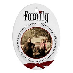 Family Christmas 2 side oval - Oval Ornament (Two Sides)