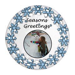 Seasons Greetings - Ornament (Round Filigree)