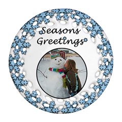 Seasons Greetings - Ornament (Round Filigree)