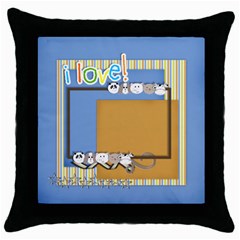 throw pillow case - little guy - Throw Pillow Case (Black)